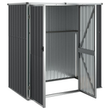 vidaXL Garden Tool Shed Anthracite 63.4"x35"x63.4" Galvanized Steel - Organized Storage Solution for Garden Tools