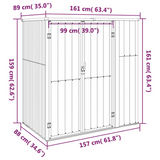 vidaXL Garden Tool Shed Anthracite 63.4"x35"x63.4" Galvanized Steel - Organized Storage Solution for Garden Tools