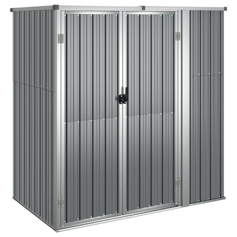 vidaXL Garden Tool Shed Gray 63.4"x35"x63.4" Galvanized Steel - Outdoor Storage Solution