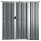 vidaXL Garden Tool Shed Gray 63.4"x35"x63.4" Galvanized Steel - Outdoor Storage Solution