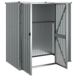 vidaXL Garden Tool Shed Gray 63.4"x35"x63.4" Galvanized Steel - Outdoor Storage Solution