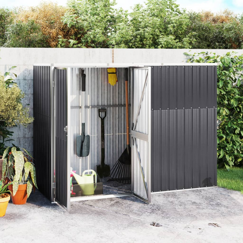 vidaXL Garden Tool Shed Anthracite 88.6"x35"x63.4" Galvanized Steel - Organize Your Garden Tools