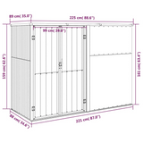 vidaXL Garden Tool Shed Anthracite 88.6"x35"x63.4" Galvanized Steel - Organize Your Garden Tools