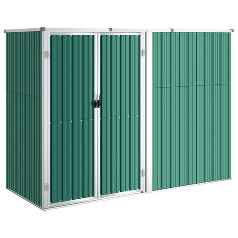 vidaXL Garden Tool Shed Green 88.6"x35"x63.4" Galvanized Steel - Organized and Durable Storage Space