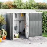 vidaXL Garden Tool Shed Gray 88.6"x35"x63.4" Galvanized Steel | Outdoor Storage