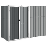 vidaXL Garden Tool Shed Gray 88.6"x35"x63.4" Galvanized Steel | Outdoor Storage