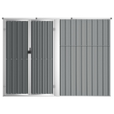 vidaXL Garden Tool Shed Gray 88.6"x35"x63.4" Galvanized Steel | Outdoor Storage