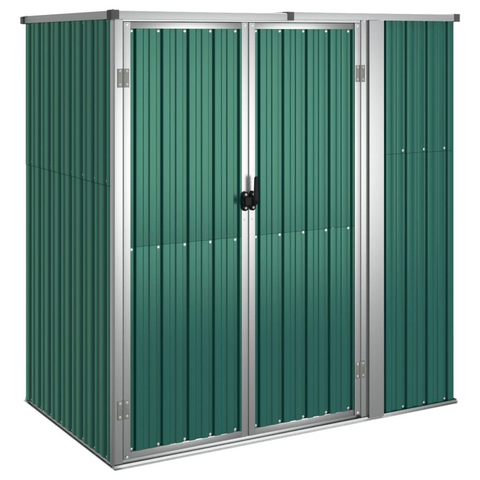 vidaXL Garden Tool Shed Green 63.4"x35"x63.4" Galvanized Steel | Outdoor Storage