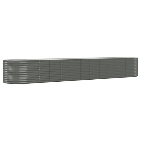 vidaXL Garden Raised Bed Powder-coated Steel 199.6"x39.4"x26.8" Gray