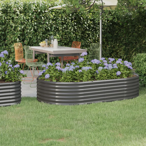 Shop vidaXL Garden Raised Bed Powder-coated Steel | 68.9"x39.4"x14.2" | Gray