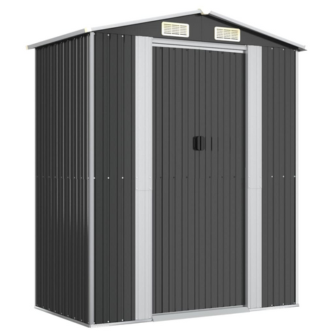 vidaXL Garden Shed Anthracite 75.6"x42.5"x87.8" Galvanized Steel - Outdoor Storage Solution