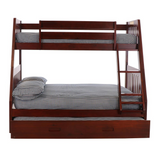 Mission Twin over Full Bunk Bed with Roll Out Twin Trundle Bed