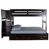 Mission Staircase Twin over Full Bunk Bed with Seven Drawers