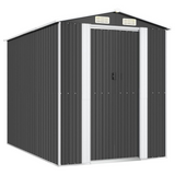 vidaXL Garden Shed Anthracite 75.6"x107.9"x87.8" Galvanized Steel - Outdoor Storage Solution