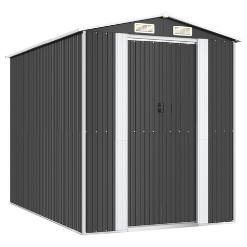 vidaXL Garden Shed Anthracite 75.6"x107.9"x87.8" Galvanized Steel - Outdoor Storage Solution