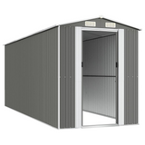 vidaXL Garden Shed Light Gray 75.6"x205.9"x87.8" Galvanized Steel - Outdoor Storage Solution