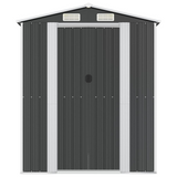 vidaXL Garden Shed Anthracite 75.6"x75.2"x87.8" Galvanized Steel