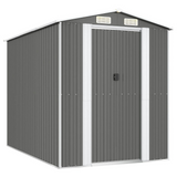 vidaXL Garden Shed Light Gray 75.6"x107.9"x87.8" Galvanized Steel - Spacious Outdoor Storage Solution