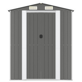 vidaXL Garden Shed Light Gray 75.6"x107.9"x87.8" Galvanized Steel - Spacious Outdoor Storage Solution