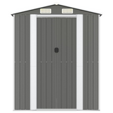 vidaXL Garden Shed Light Gray 75.6"x75.2"x87.8" Galvanized Steel