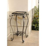 Iron Square Plant Stand - Elegant Outdoor Patio Decor