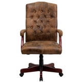 Bomber Brown Classic Executive Swivel Office Chair with Arms