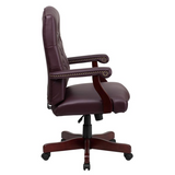 Martha Washington Burgundy LeatherSoft Executive Swivel Office Chair with Arms