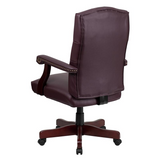 Martha Washington Burgundy LeatherSoft Executive Swivel Office Chair with Arms