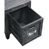 Vintage Storage End Table with Distressed Coal Finish | Eclectic Furniture