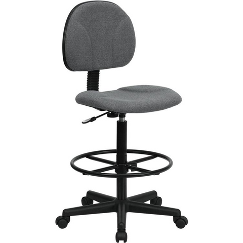 Gray Fabric Drafting Chair | Adjustable Height | Swivel Seat | Contemporary Design