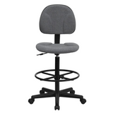 Gray Fabric Drafting Chair | Adjustable Height | Swivel Seat | Contemporary Design