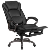 High Back Black LeatherSoft Executive Reclining Ergonomic Swivel Office Chair with Outer Lumbar Cushion and Arms