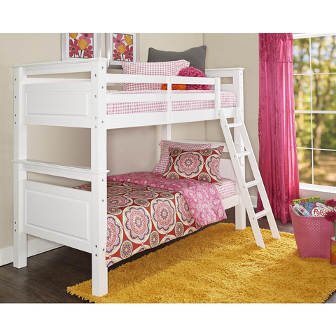 Beckett Twin Over Twin Bunk Bed, White - Stylish and Versatile