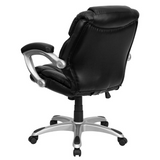 Mid-Back Black LeatherSoft Layered Upholstered Executive Swivel Ergonomic Office Chair