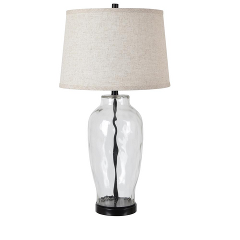 29.75" Glass/ Metal Table Lamp - WhatYouNeedSales