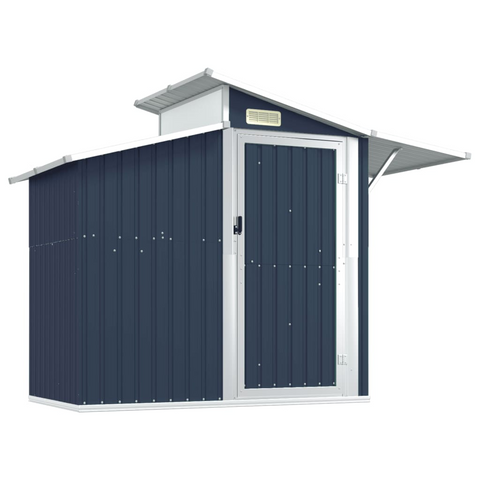 vidaXL Garden Shed Anthracite 106.3"x51.2"x82.1" Galvanized Steel - Outdoor Storage Solution