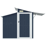 vidaXL Garden Shed Anthracite 106.3"x51.2"x82.1" Galvanized Steel - Outdoor Storage Solution