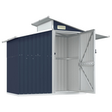 vidaXL Garden Shed Anthracite 106.3"x51.2"x82.1" Galvanized Steel - Outdoor Storage Solution