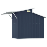 vidaXL Garden Shed Anthracite 106.3"x51.2"x82.1" Galvanized Steel - Outdoor Storage Solution