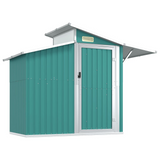 vidaXL Garden Shed Green 106.3"x51.2"x82.1" Galvanized Steel - Outdoor Storage Solution