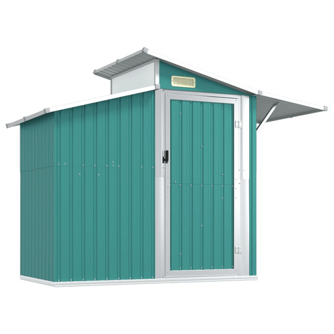 vidaXL Garden Shed Green 106.3"x51.2"x82.1" Galvanized Steel - Outdoor Storage Solution