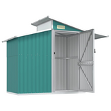 vidaXL Garden Shed Green 106.3"x51.2"x82.1" Galvanized Steel - Outdoor Storage Solution