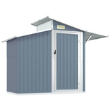 vidaXL Garden Shed Gray 106.3"x51.2"x82.1" Galvanized Steel - Outdoor Storage Solution