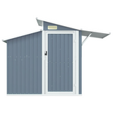 vidaXL Garden Shed Gray 106.3"x51.2"x82.1" Galvanized Steel - Outdoor Storage Solution