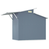 vidaXL Garden Shed Gray 106.3"x51.2"x82.1" Galvanized Steel - Outdoor Storage Solution