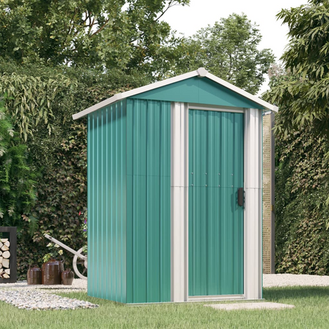 vidaXL Garden Shed Green - 49.6"x38.4"x69.7" - Galvanized Steel - Outdoor Storage Solution