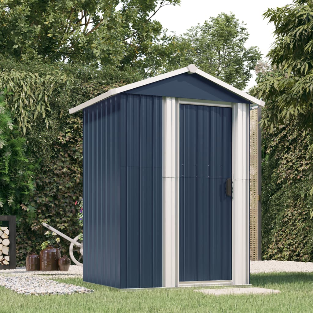 vidaXL Garden Shed Anthracite 49.6"x38.4"x69.7" Galvanized Steel - Outdoor Storage Solution