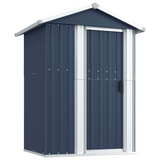 vidaXL Garden Shed Anthracite 49.6"x38.4"x69.7" Galvanized Steel - Outdoor Storage Solution