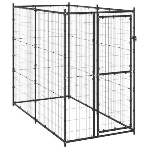 vidaXL Outdoor Dog Kennel Steel 43.3"x86.6"x70.9" - Versatile Play Paradise for Your Furry Friends