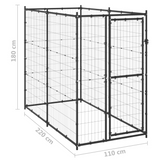 vidaXL Outdoor Dog Kennel Steel 43.3"x86.6"x70.9" - Versatile Play Paradise for Your Furry Friends